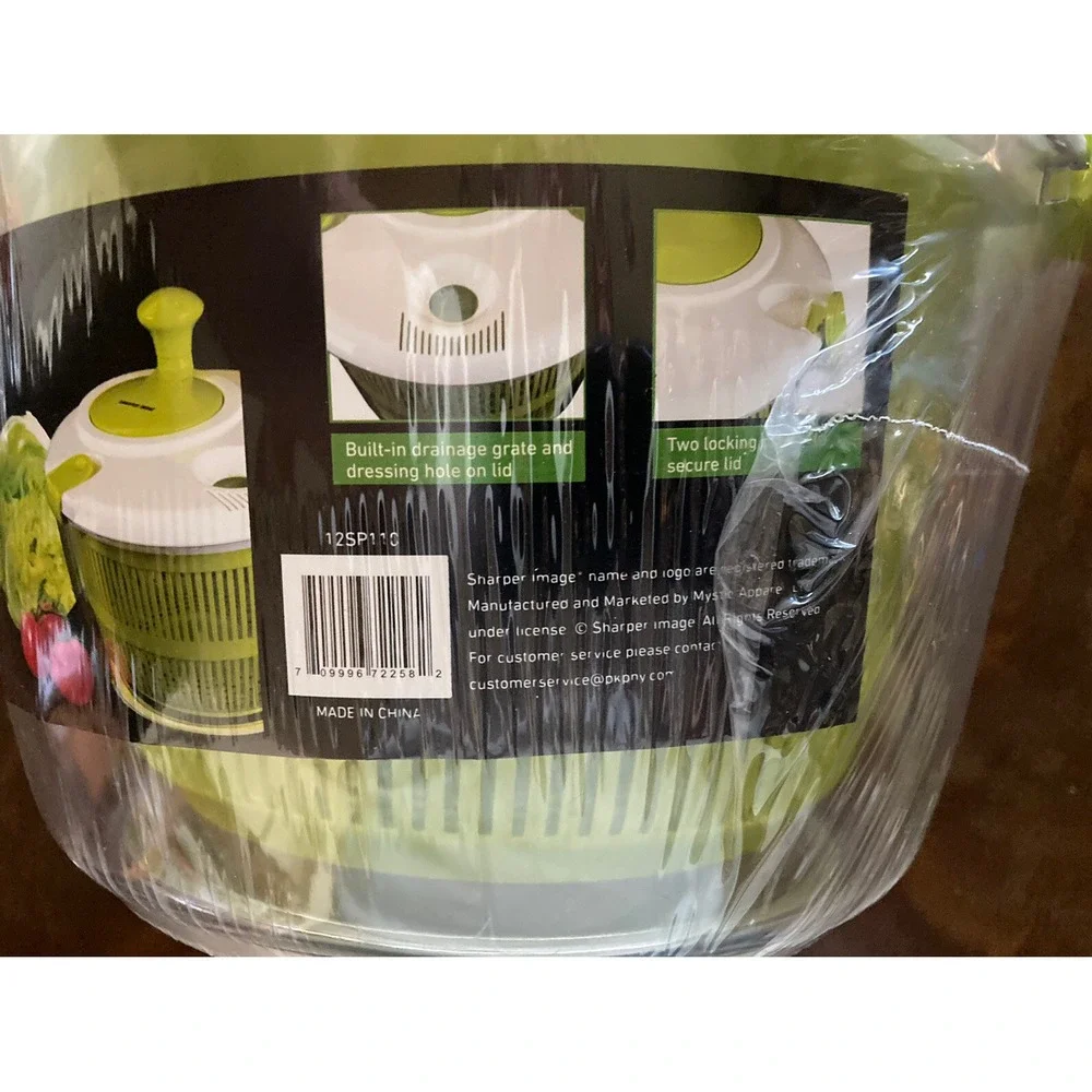 NEW Sharper Image Salad Spinner, Easy Spin-no Box